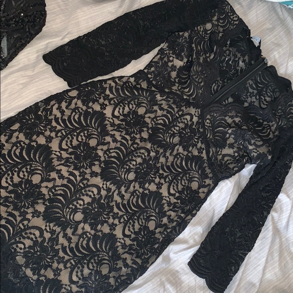 Black Lace See through dress